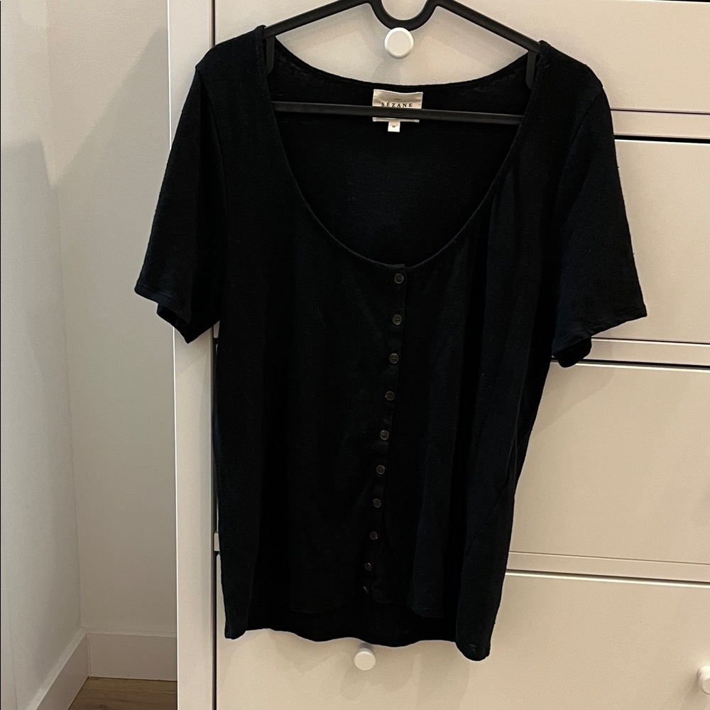 Sezane Milo black t shirt